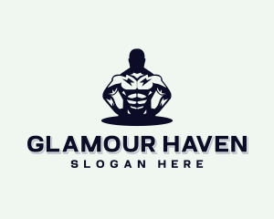 Muscular Bodybuilder Gym logo