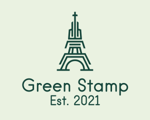 Green Outline Tower logo design