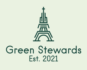 Green Outline Tower logo design