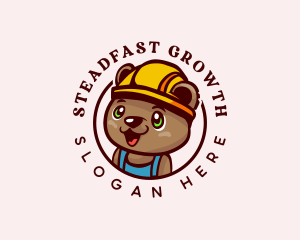 Bear Construction Worker logo