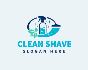 Spray Squeegee Natural Clean logo design