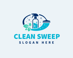 Spray Squeegee Natural Clean logo design