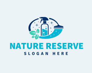 Spray Squeegee Natural Clean logo design