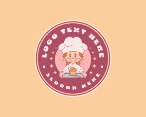 Cute Girl Cupcake Baker logo