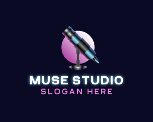 Podcast Studio Microphone logo design