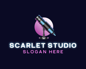 Podcast Studio Microphone logo design