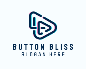 Glitch Play Button logo design