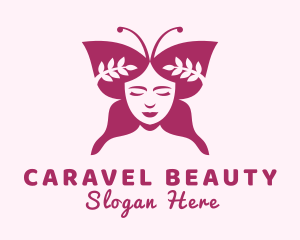 Beauty Wellness Woman Butterfly logo design