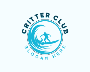 Surfer Surfing Man logo design