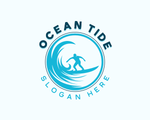 Surfer Surfing Man logo design