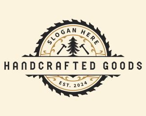 Carpentry Pine Tree Hammer logo