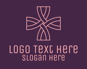 Pink Religious Cross logo