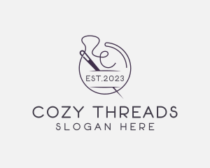 Fashion Tailoring Thread Needle logo design