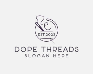 Fashion Tailoring Thread Needle logo design