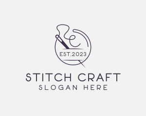 Fashion Tailoring Thread Needle logo design