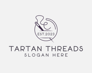 Fashion Tailoring Thread Needle logo design