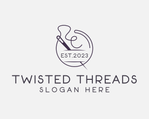 Fashion Tailoring Thread Needle logo design