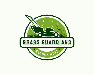 Grass Lawn Mower Cutter logo design