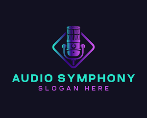 Audio Podcast Mic logo design