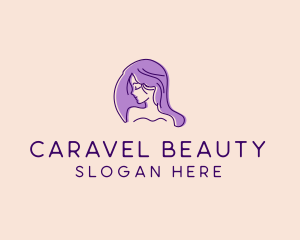 Purple Pretty Woman Girl logo design