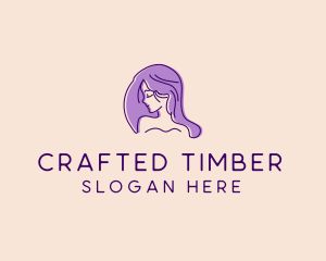 Purple Pretty Woman Girl logo design