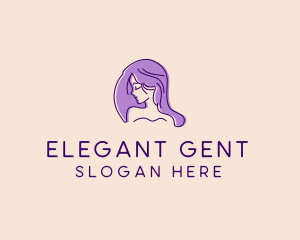 Purple Pretty Woman Girl logo design