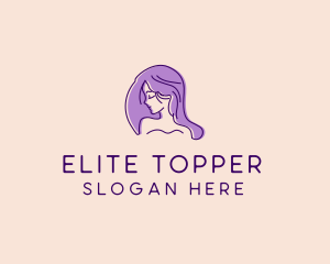 Purple Pretty Woman Girl logo design