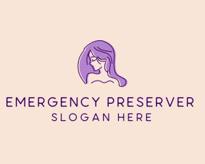 Purple Pretty Woman Girl logo design