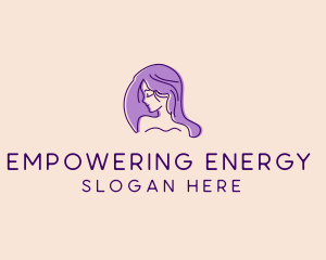 Purple Pretty Woman Girl logo design