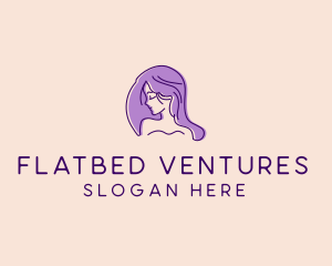 Purple Pretty Woman Girl logo design