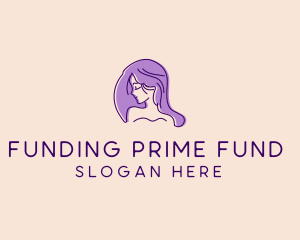 Purple Pretty Woman Girl logo design