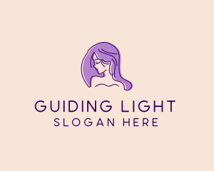 Purple Pretty Woman Girl logo design