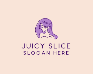 Purple Pretty Woman Girl logo design