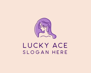 Purple Pretty Woman Girl logo design