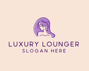 Purple Pretty Woman Girl logo design