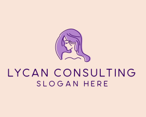 Purple Pretty Woman Girl logo design