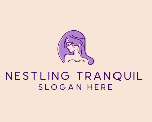 Purple Pretty Woman Girl logo design