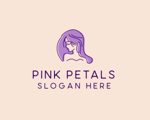 Purple Pretty Woman Girl logo design