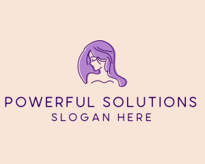 Purple Pretty Woman Girl logo design