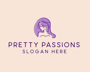 Purple Pretty Woman Girl logo