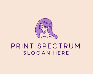 Purple Pretty Woman Girl logo design