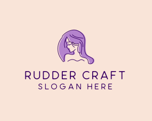 Purple Pretty Woman Girl logo design