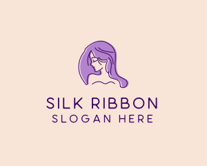 Purple Pretty Woman Girl logo design