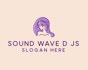 Purple Pretty Woman Girl logo design