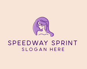 Purple Pretty Woman Girl logo design