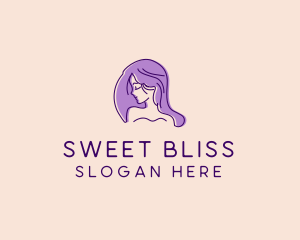 Purple Pretty Woman Girl logo design