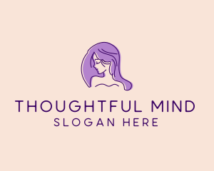 Purple Pretty Woman Girl logo design