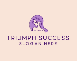 Purple Pretty Woman Girl logo design