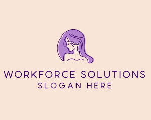 Purple Pretty Woman Girl logo design