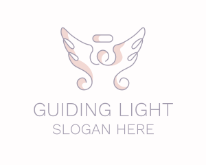 Angel Wings Line Art logo design